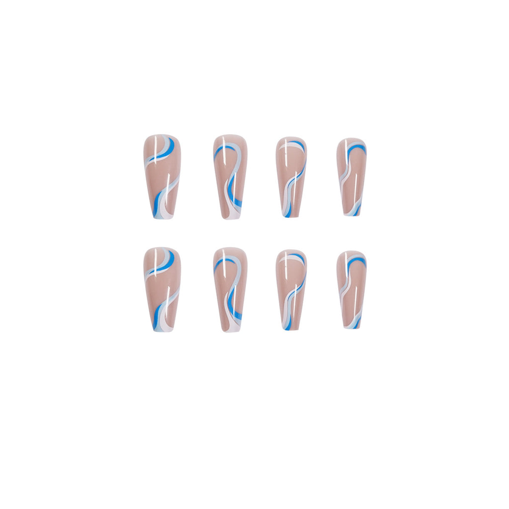 Conseils pour ongles amovibles bleu et blanc