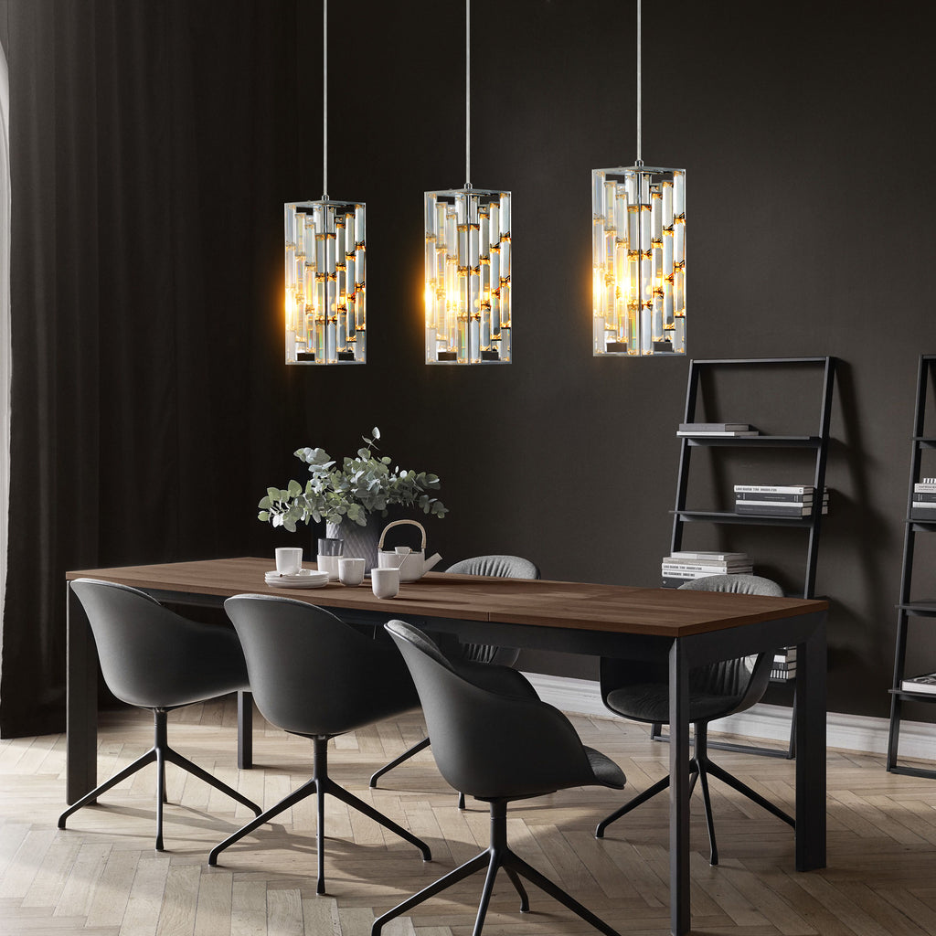 Lampe pendentif en cristal moderne de 4" - 3 paquets