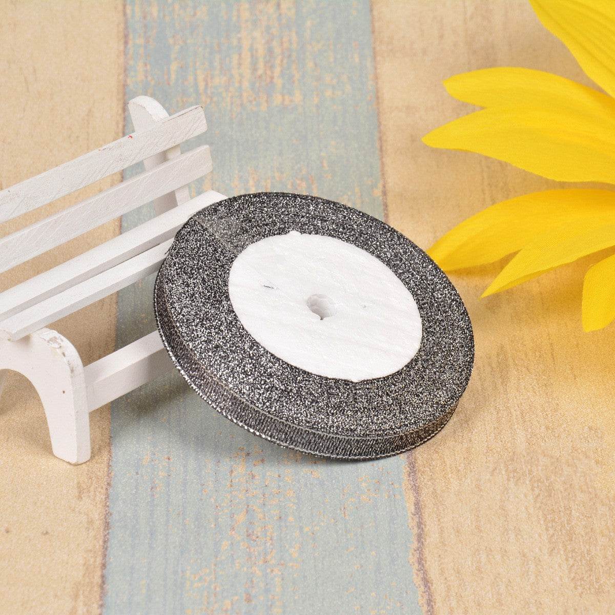 1cm Oignon vert coloré avec 3 points Ribbon Bow Gold Silk Argent Polyester Ribbon