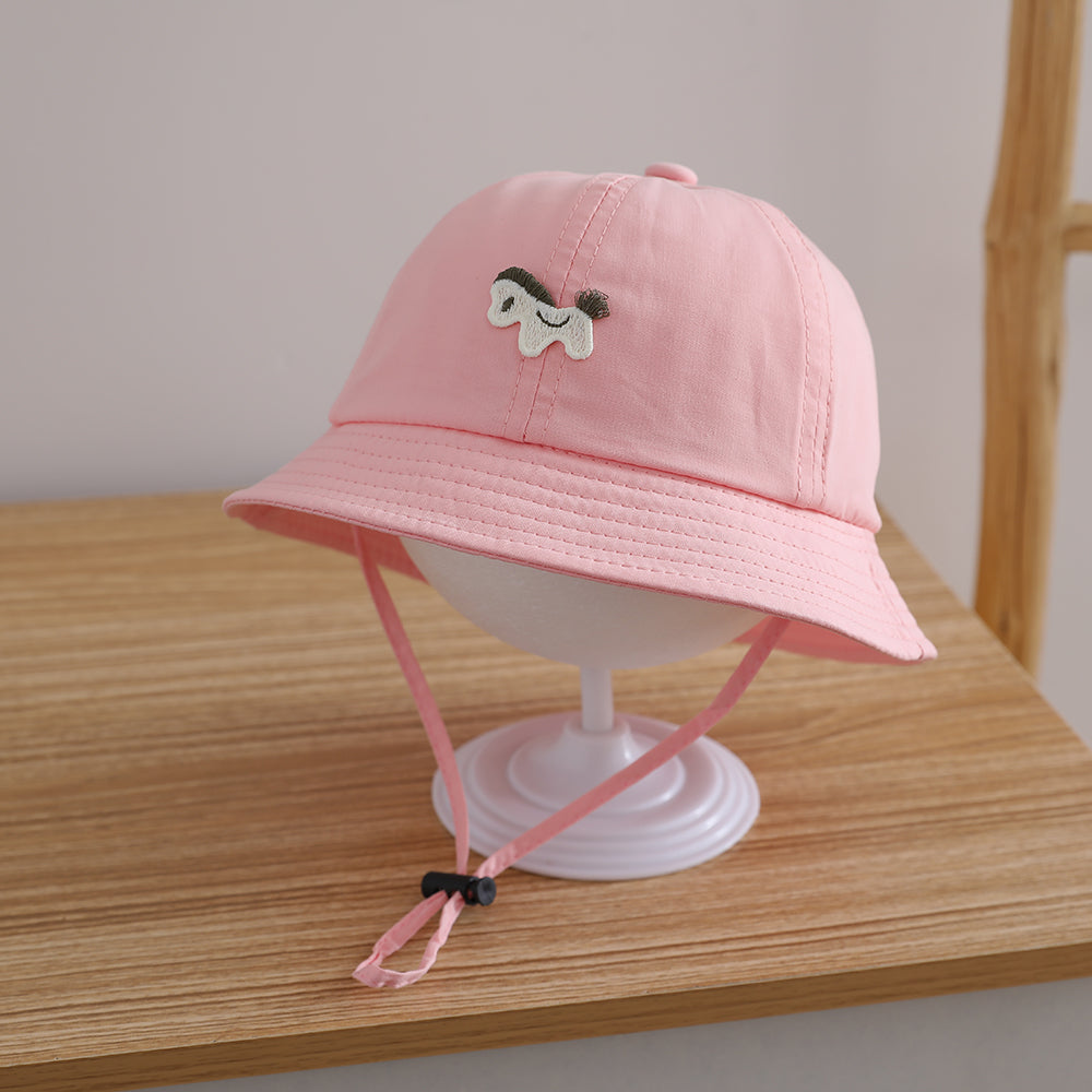 Summer Boys and Girls Cartoon Sun Hat - Mignon Petit Cheval Chapeau Pêcheur pour Enfants - Mult