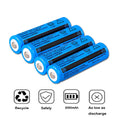 Batterie 4Pcs 3.7V Li-ion rechargeable 3000mAh 18650 Batteries pour lampe de poche de torche