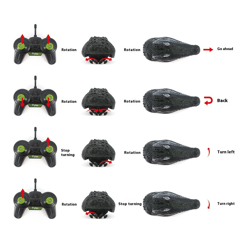 Simulated Crocodile Head Remote-control Navire pour enfants Modèle de bateau Jouets Garçon Spoof