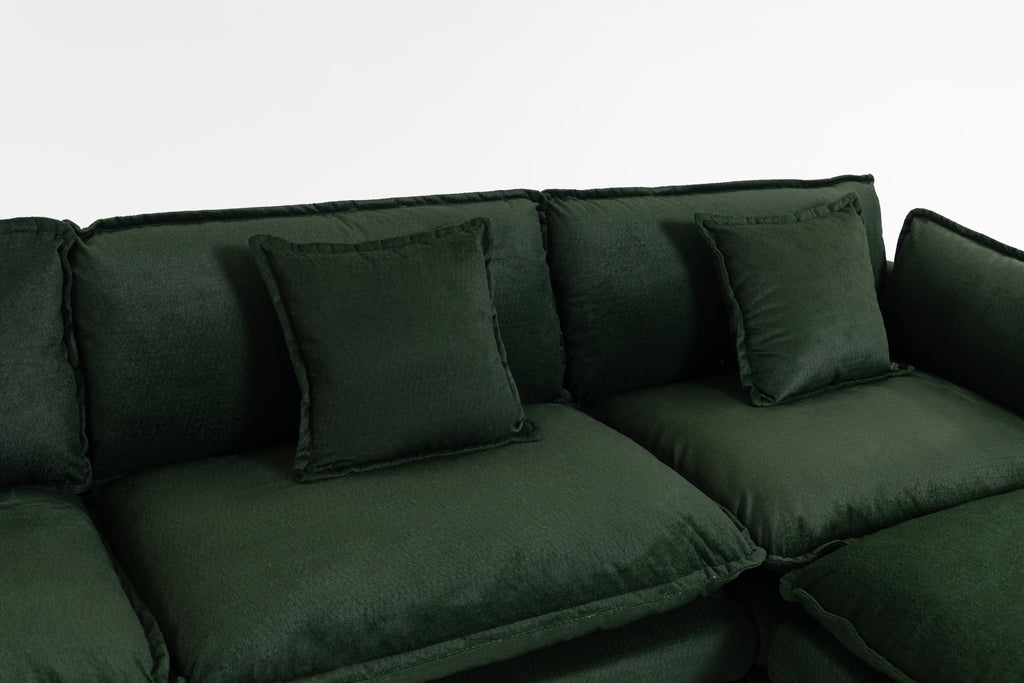 Moderne 3 places avec pouf 113,77" Canapé sectionnel avec oreillers de taille
