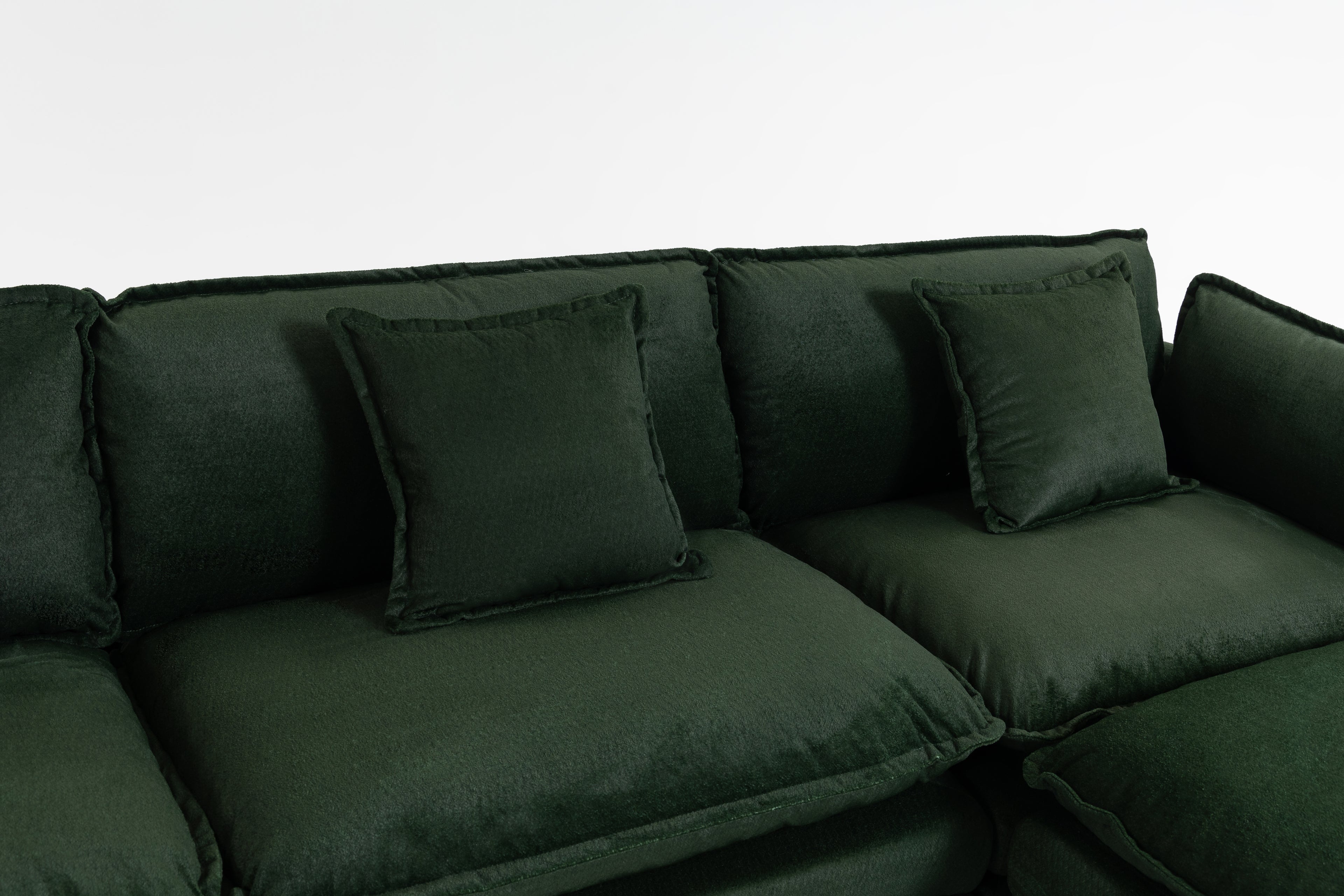 Moderne 3 places avec pouf 113,77" Canapé sectionnel avec oreillers de taille