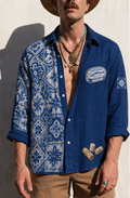 Portugais Tile Imprimer chemise surdimensionnée