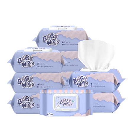 English Baby Wipes Big Bag 80 Essuie-gumettes Tissu humide nouveau-né