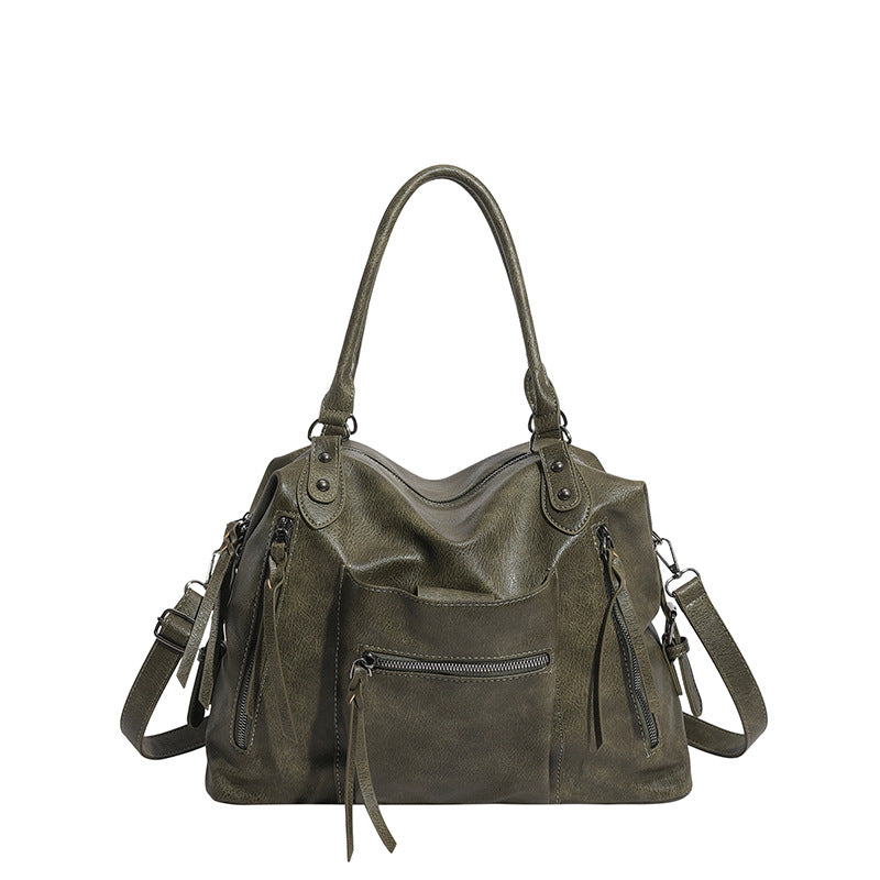 Mode de style moto Sac à main femme de grande capacité
