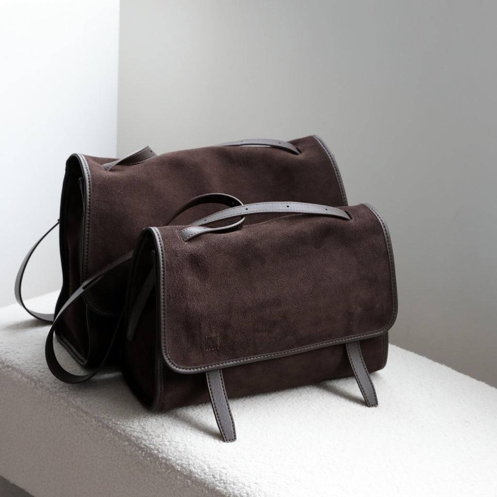 Sac de messager en cuir mat de grande capacité