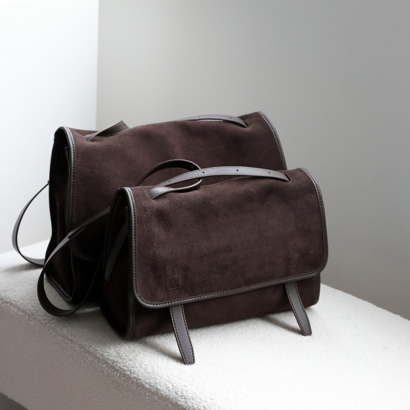 Sac de messager en cuir mat de grande capacité