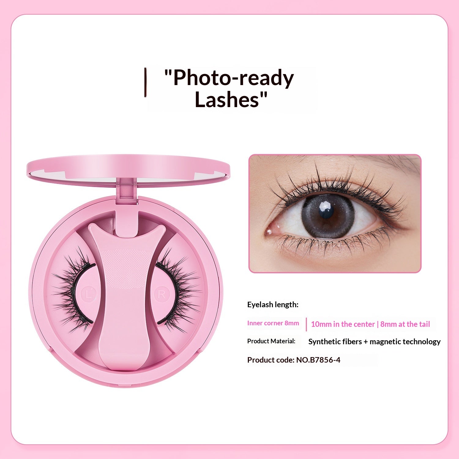 Faux cils magnétiques avec boîtier intégré parfait pour les looks de maquillage euro-américains