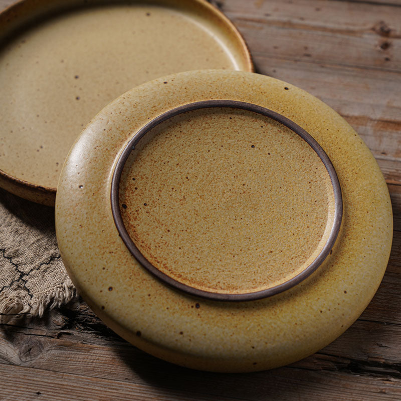 Style japonais Rough Potterie Assiette de dîner Style antique Vieilles taches