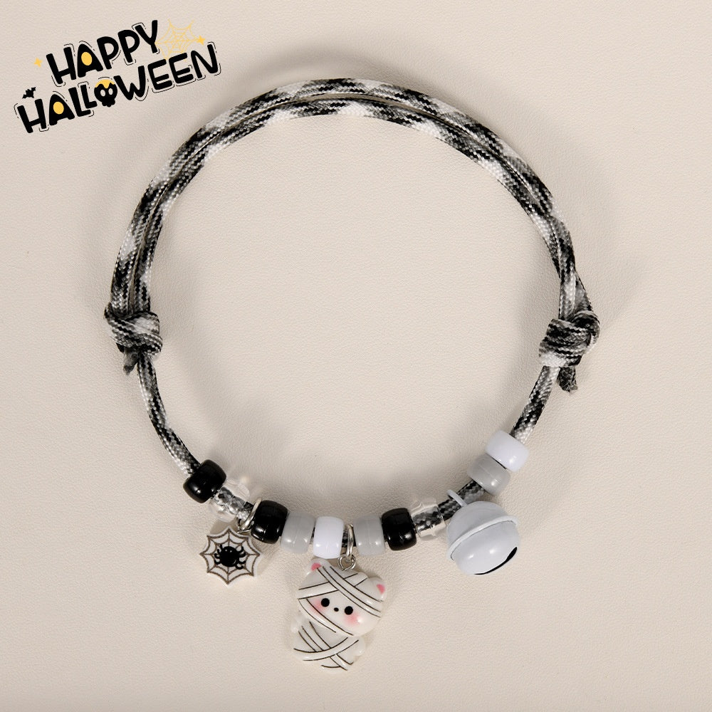 Halloween Cat and Dog Collar Pumpkine tricotée à la main Conception réglable