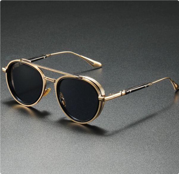 Lunettes de soleil ovales Retro Double Lunettes de mode Beam