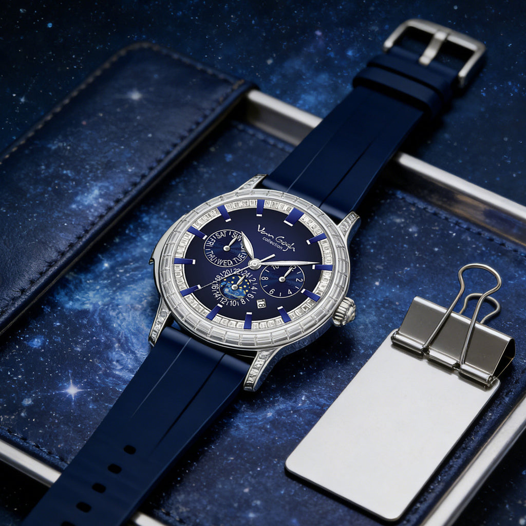 VAN GOGH High Apparence Light Luxury Homme Luminous Blue Mechanical Watch Bohui Series