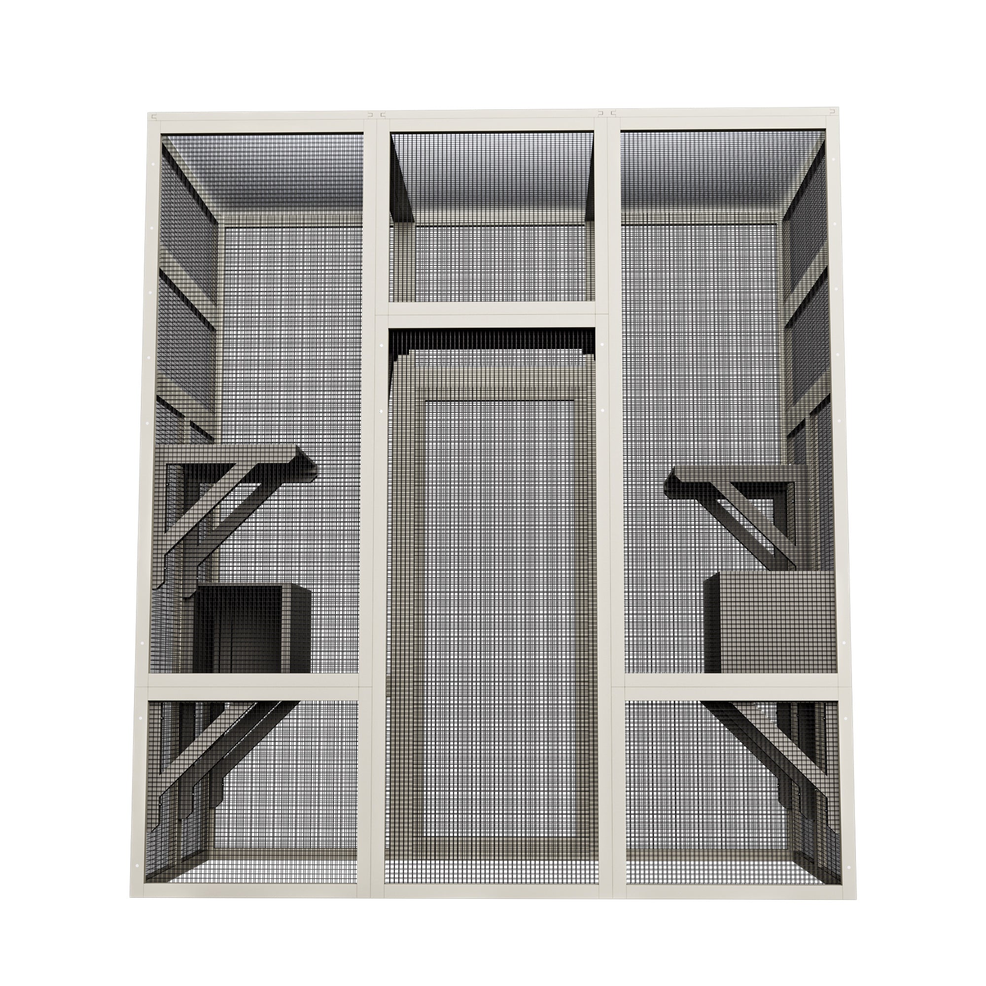 62,6" Maison de chat en bois d'extérieur gris Grand Catio