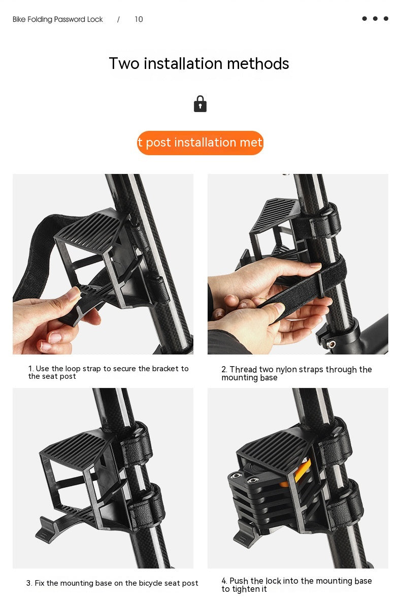 Vélo Fliplock Password Portable Highway Véhicule Lock Équipement