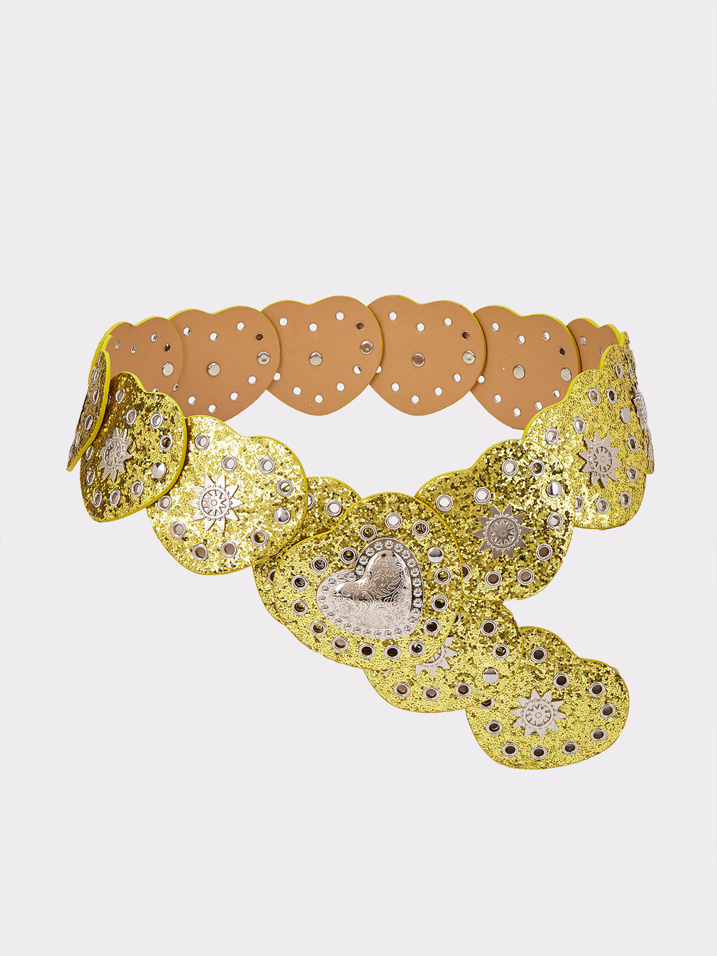Ceinture en forme de coeur brillant