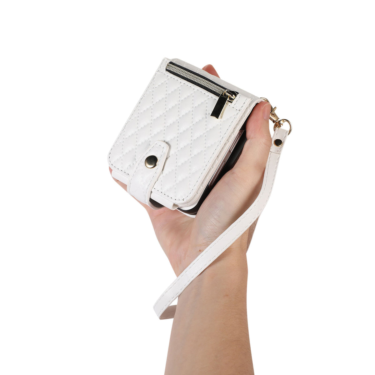 Étui en cuir plongeant sur une épaule couverture de téléphone zipper sac Flip