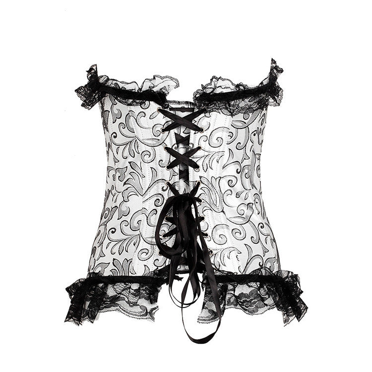 Bouquet brodé en argent de dentelle noire sexy
