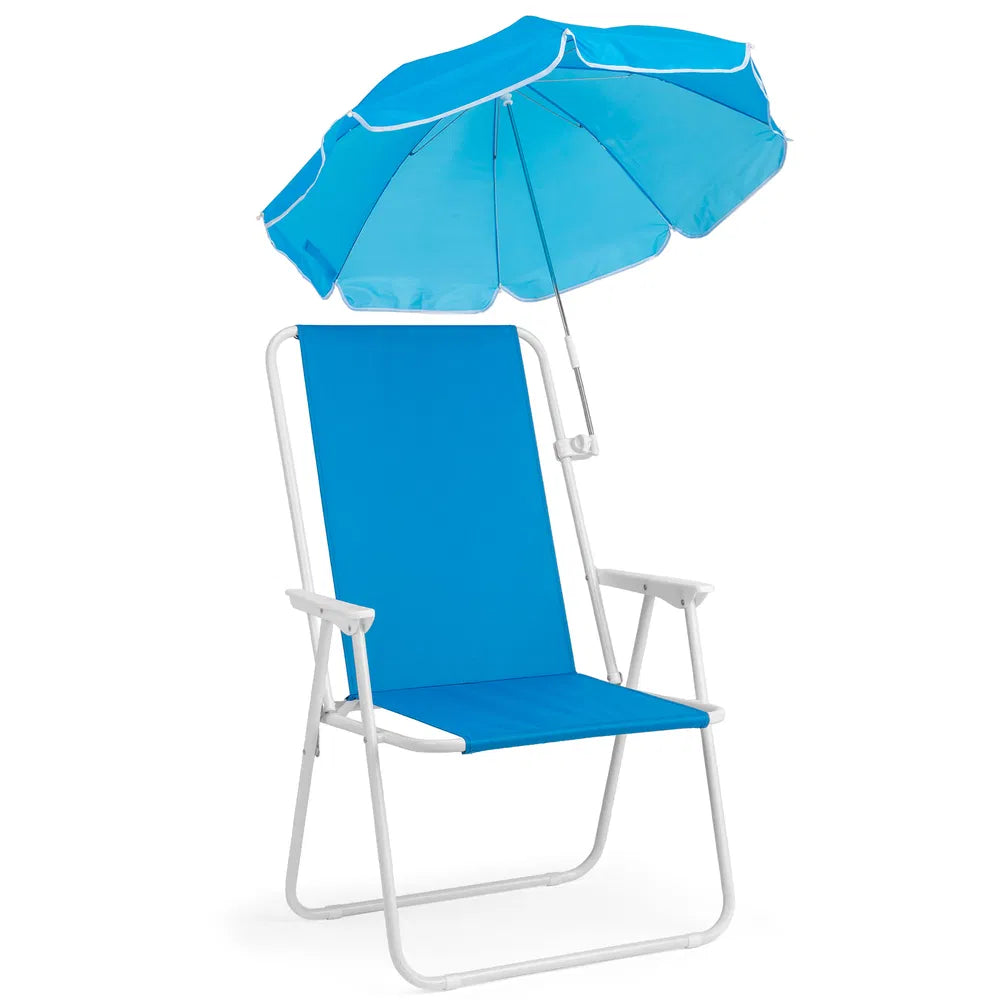 1 Pack chaise de plage en acier lourd avec parapluie