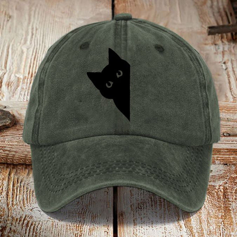 Chapeau imprimé en coton lavé Style distrait Hommes Vintage