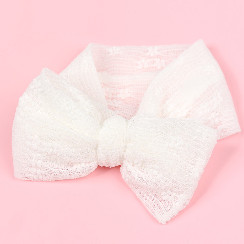 Bande de cheveux bébé Polyester double couche Bow