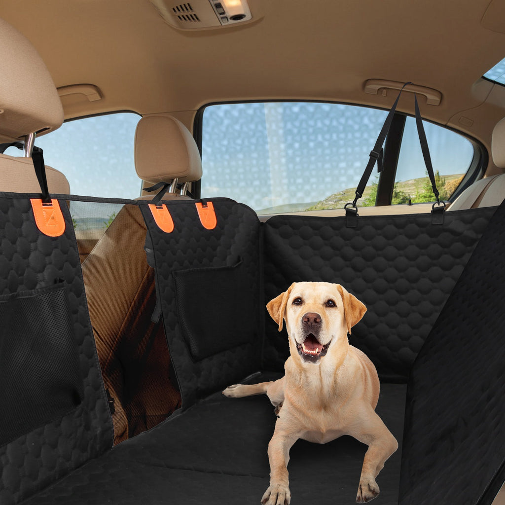 Housse de siège arrière pour voiture de chien avec fermeture à glissière Mesh Sacs de rangement étanche 600D Oxford