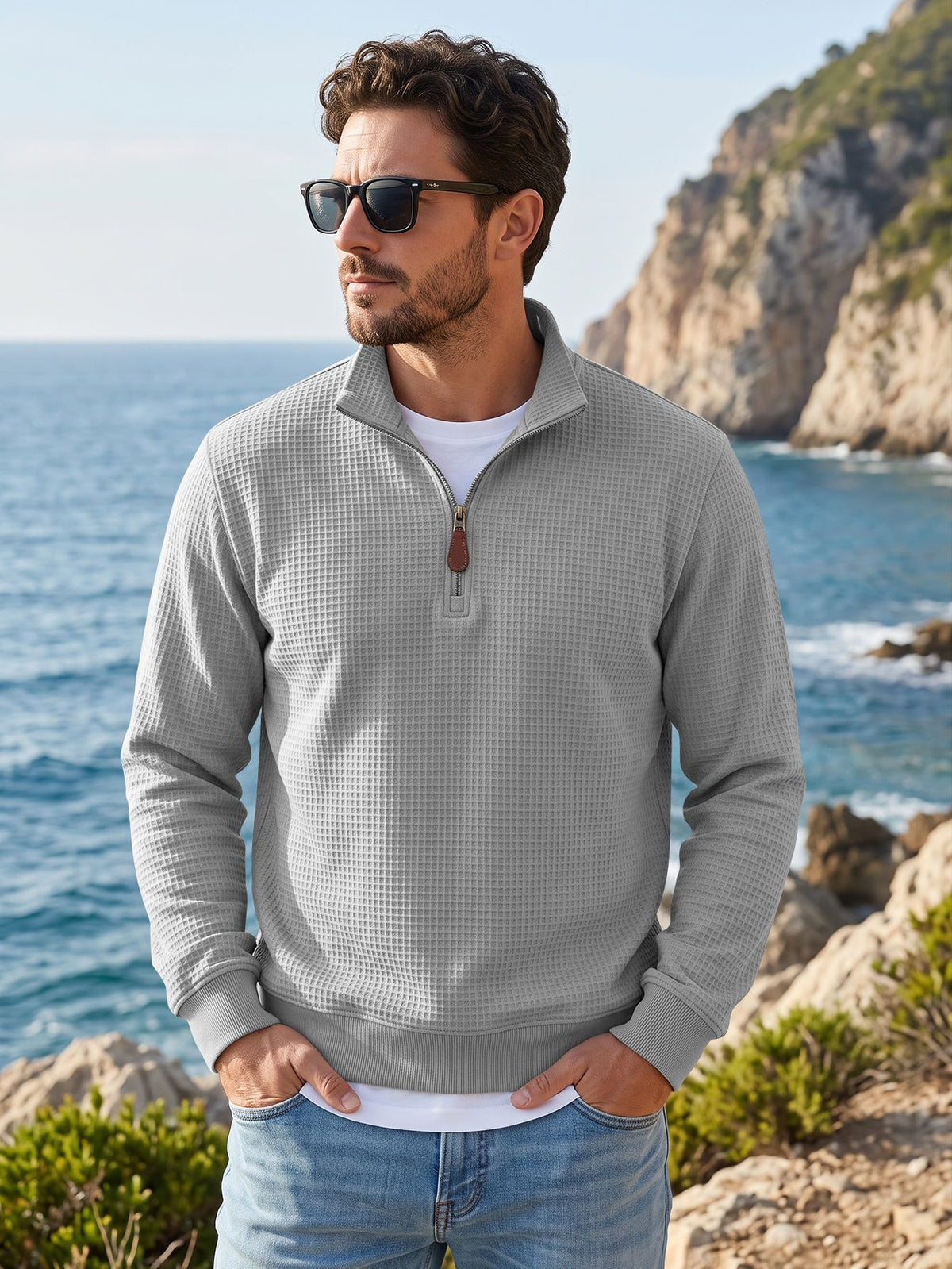 Sweater pour hommes Waffle Knit de style américain