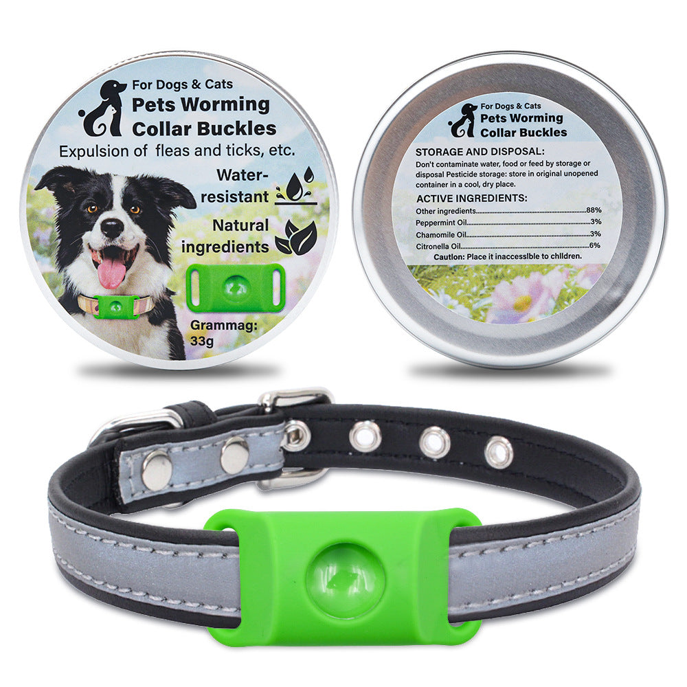 Suit de la capsule de collier de bouton d'insectifuge pour animaux de compagnie