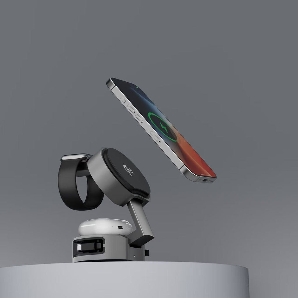 Wireless Retractable Cable 3-in-1 Charger