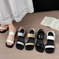 Femmes Minimalist Dual Wide Strap Slingback plat Sandales correspondant Casual Daily
