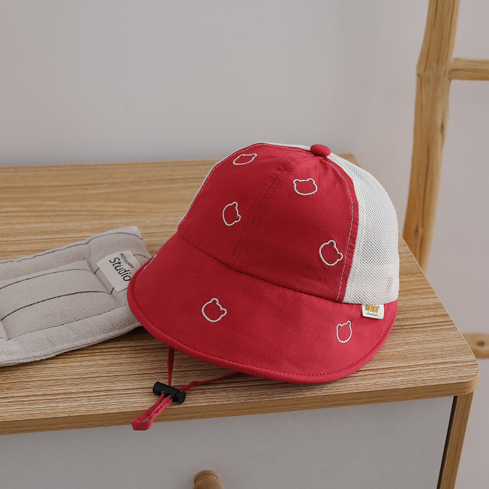 Dessin simple pour enfants Petit ours brodé Net-silk modèle léger respirant et