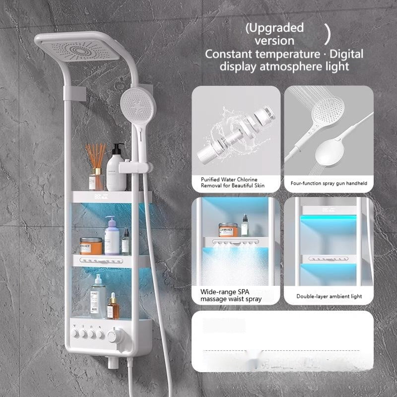 Thermostatique Digital-display Back Massager Salle de bain domestique Table de douche pour le bain et