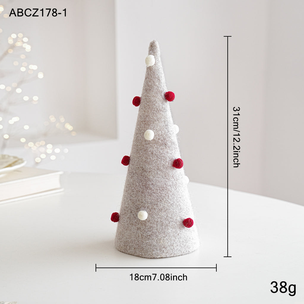 Ornement d'arbre de Noël feutre et pompon en plastique