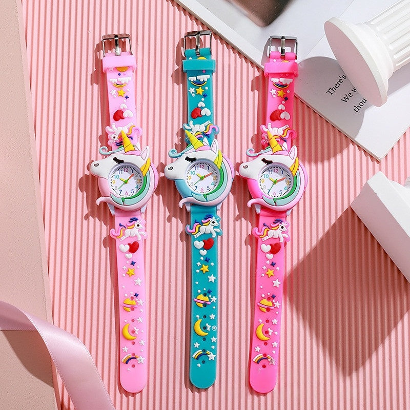 Mignon et fashionable montre de dessin animé en silicone pour enfants