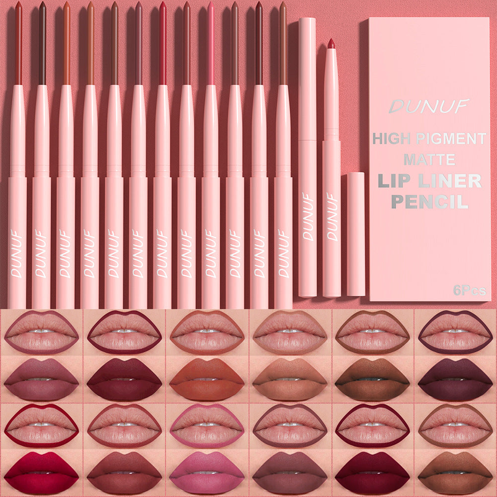 DUNUF 6-Piece Lip Liner Set facile à appliquer finition velours