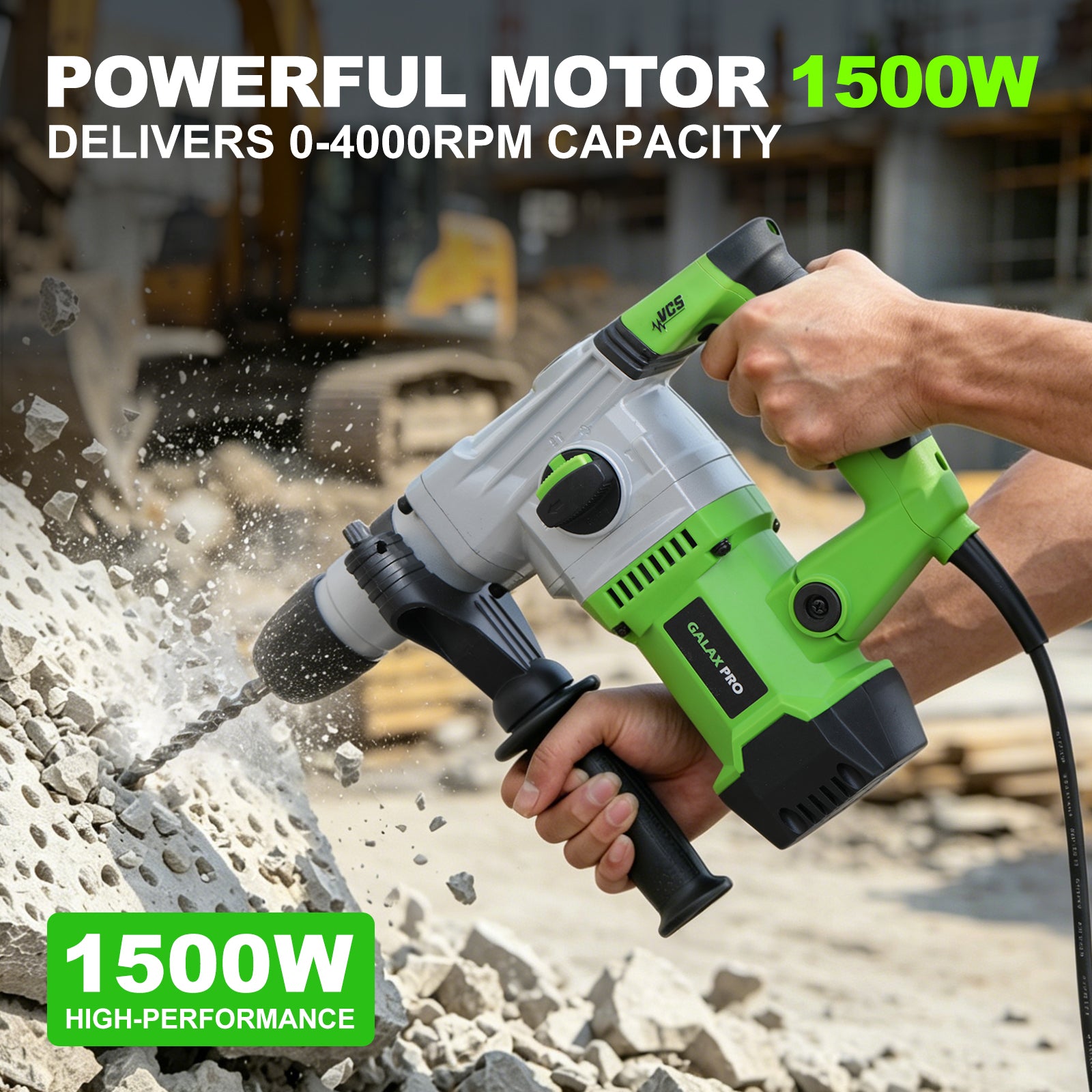 GALAX PRO SDS Plus Foreuse rotative à marteau 1500W 4000RPM
