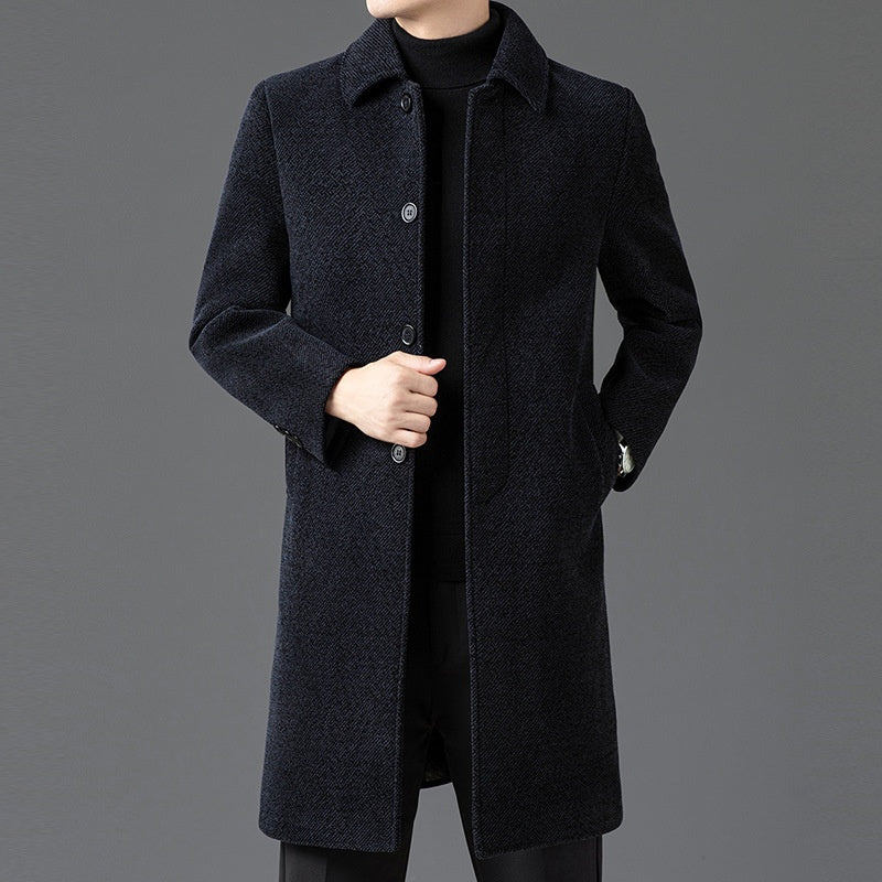 Lapelle de tempérament avec manteau de laine pour hommes Velvet