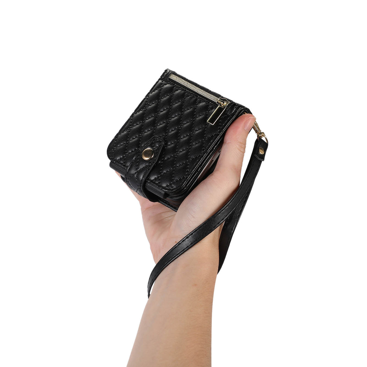 Étui en cuir plongeant sur une épaule couverture de téléphone zipper sac Flip