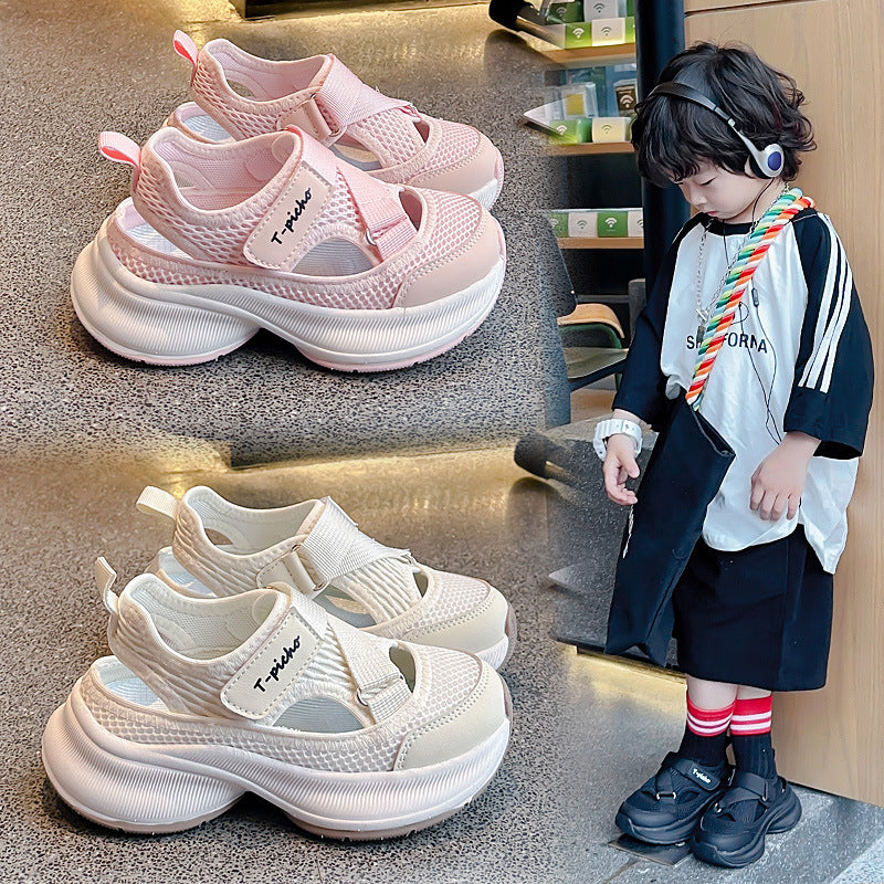 Chaussures de papa respirant Hollow-out style coréen Sandales pour les enfants plus âgés