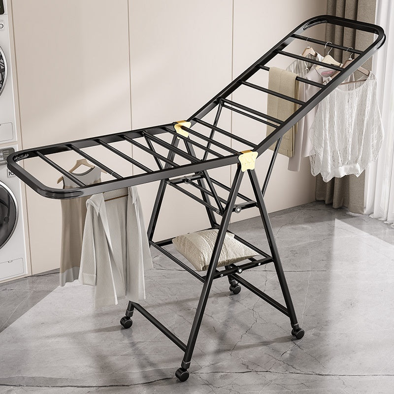 1.6 mètres Premium Noir - Séchage d'air à trois couchesRack pliant Balcon Ménage Mov
