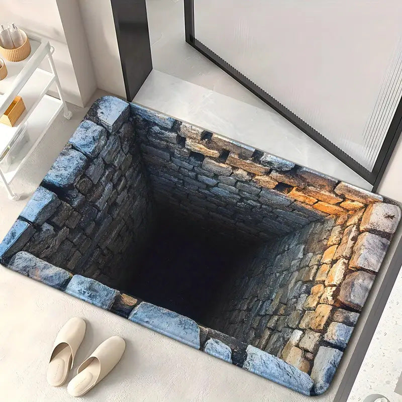 Effet visuel 3D Maison Ground Mat Salle de bain antidérapante
