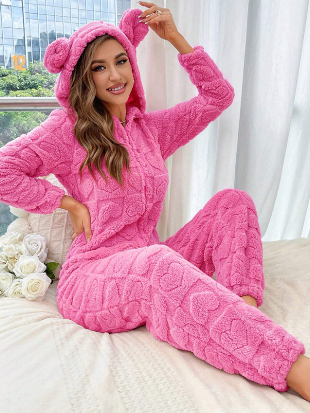 Pyjama en peluche Onesie avec body tendance pour la maison