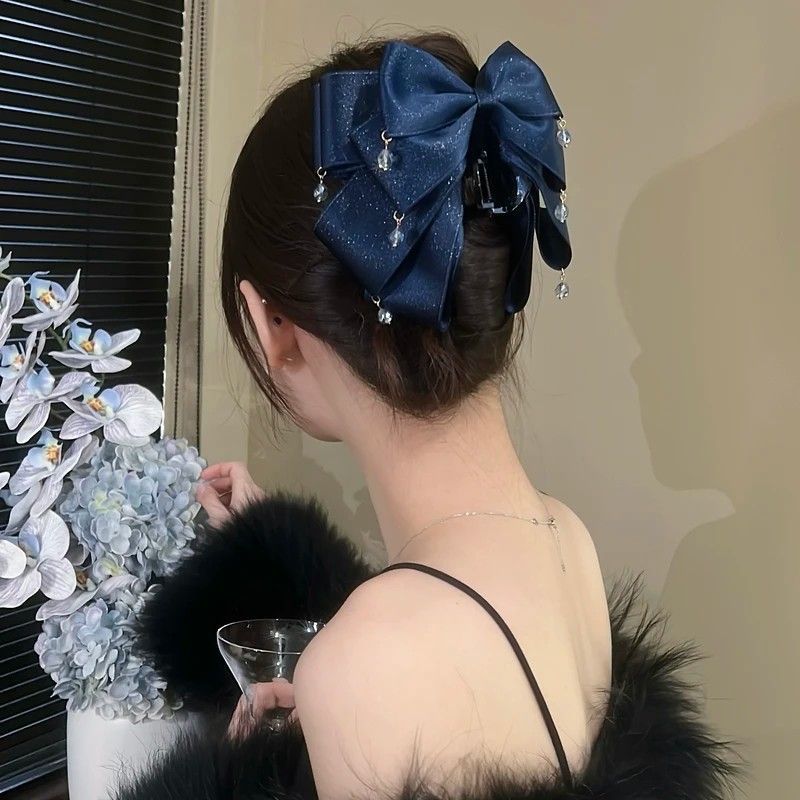 Clips de cheveux à papillon multicouches avec une tige pétillante