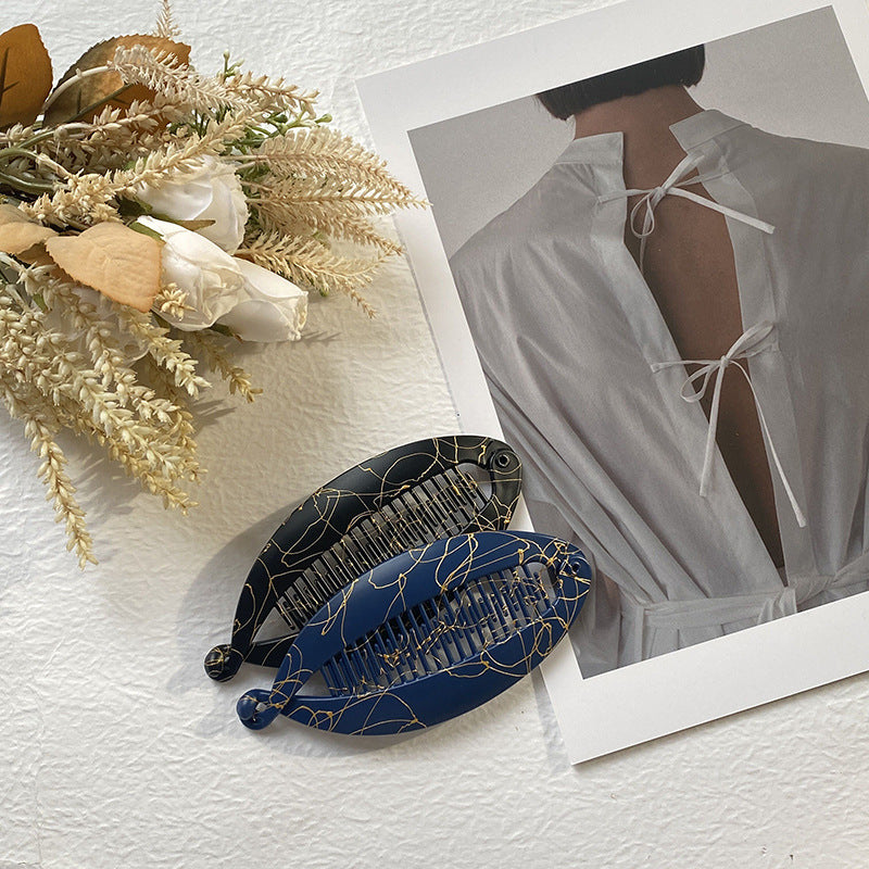 Lentilles à queue de cheval Grandes couleurs brossées de couleur plate de poisson Clip Barrettes