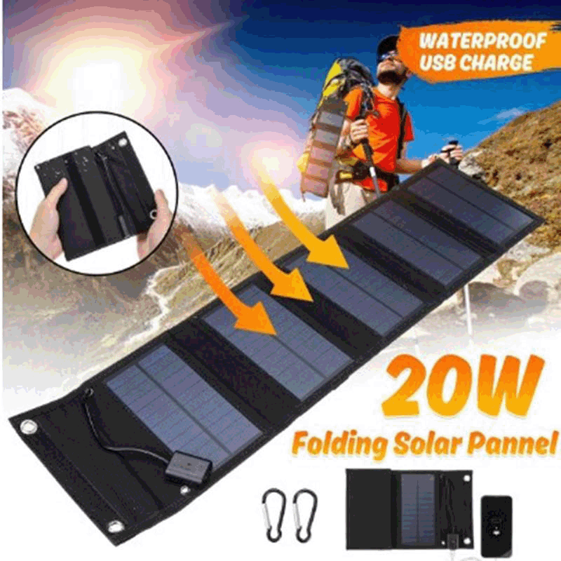Chargeur solaire pliable portable de voyage à l'extérieur