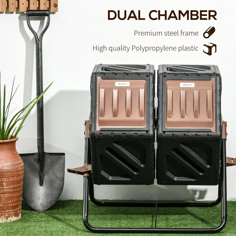 Double chambre Compost Tumbler Bin