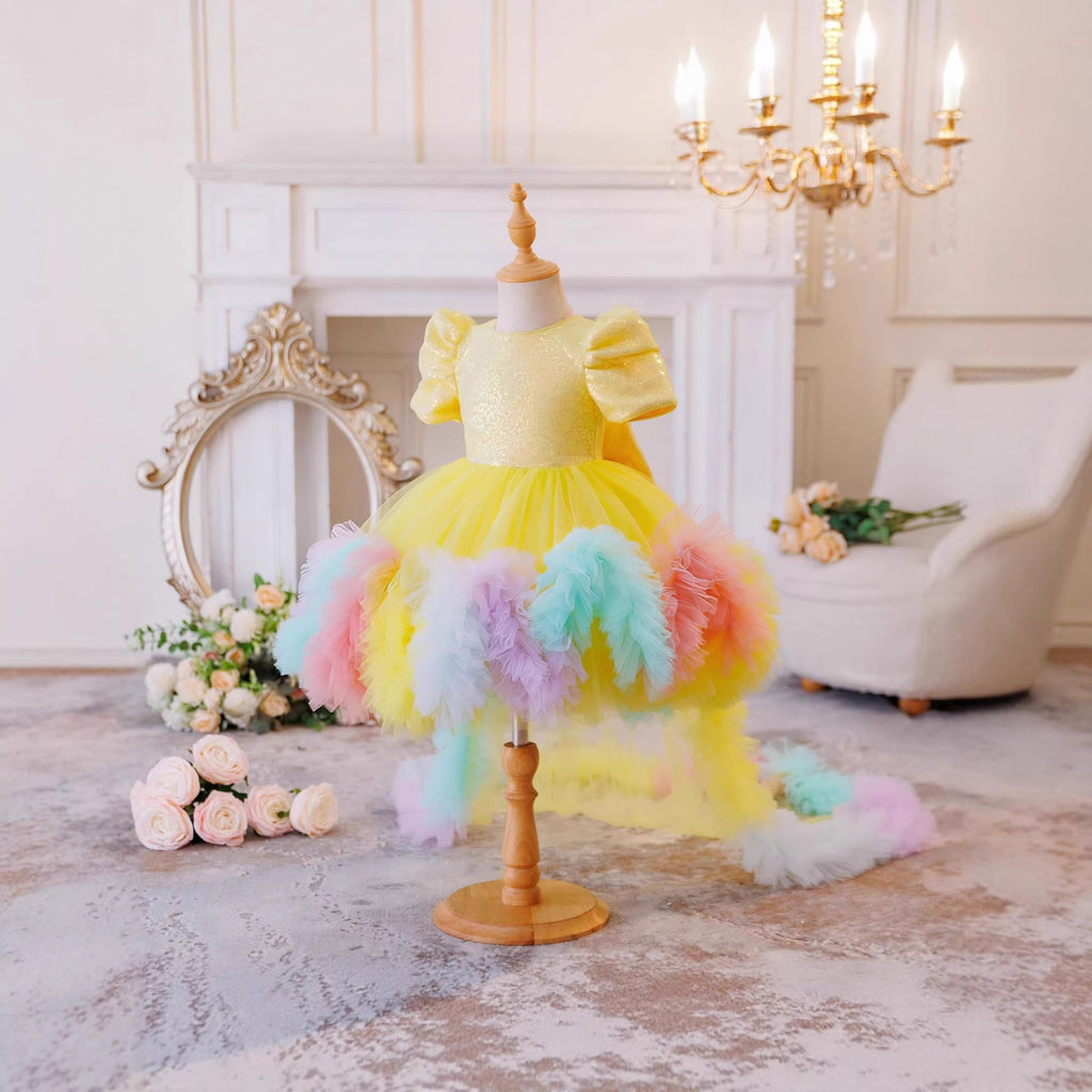 Robe de princesse tutu arc-en-ciel pour filles - Gonflement de piste pour les enfants
