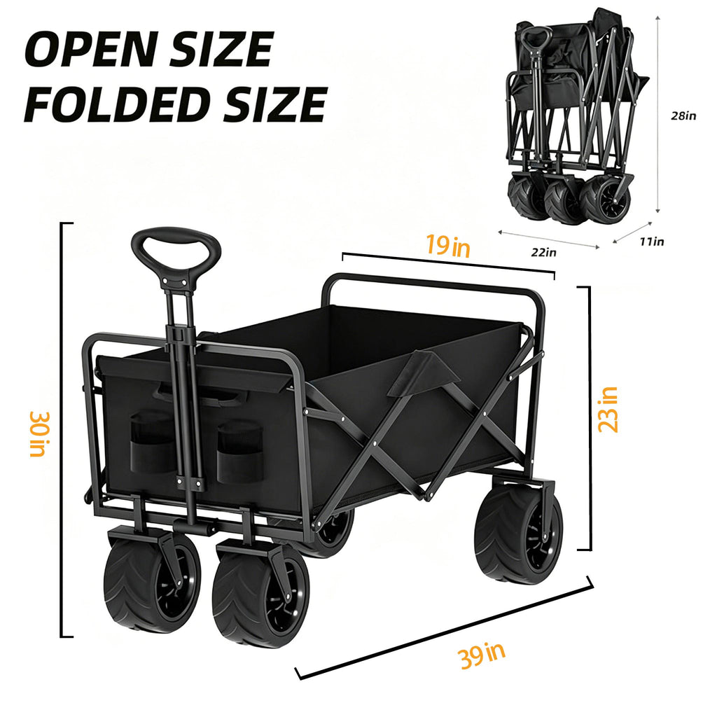 Remorque de Camp multifonctionnelle pliable Grande capacité Camping en plein air Plage Trolley Availab