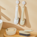 Brosse à chaussures avec poignée inclinée-crème couleur-bristile manche PET+ PP-1 pièce